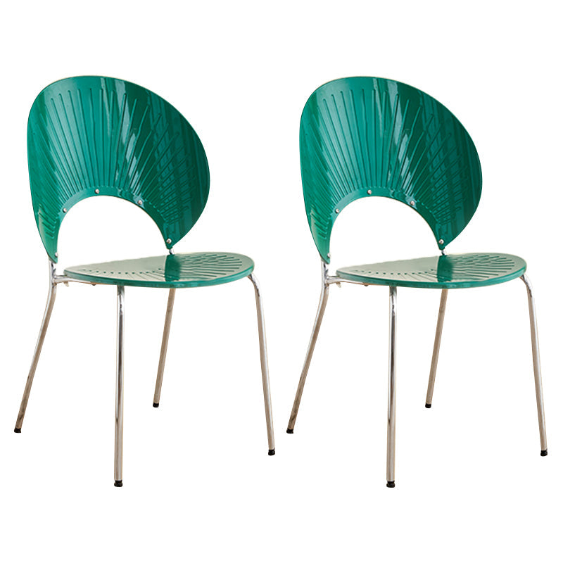 Open Back Dining Side Chair Contemporary Dining Armless Chair Green 2 Piece Set Clearhalo 'Dining Chairs' 'Dining Tables & Seating' 'dining_chair' 'furn' 'furn_dining_chair' 'Furniture' 'Kitchen & Dining Furniture' 7075243