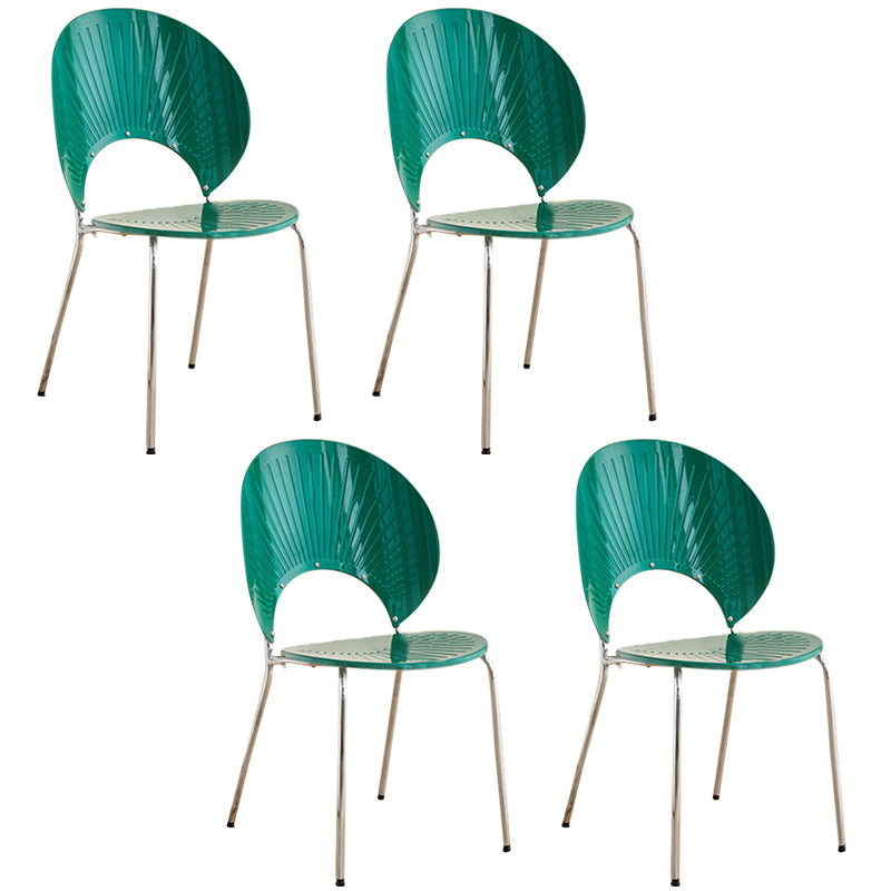 Open Back Dining Side Chair Contemporary Dining Armless Chair Green 4 Piece Set Clearhalo 'Dining Chairs' 'Dining Tables & Seating' 'dining_chair' 'furn' 'furn_dining_chair' 'Furniture' 'Kitchen & Dining Furniture' 7075244