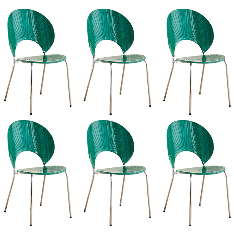 Open Back Dining Side Chair Contemporary Dining Armless Chair Green 6 Piece Set Clearhalo 'Dining Chairs' 'Dining Tables & Seating' 'dining_chair' 'furn' 'furn_dining_chair' 'Furniture' 'Kitchen & Dining Furniture' 7075245