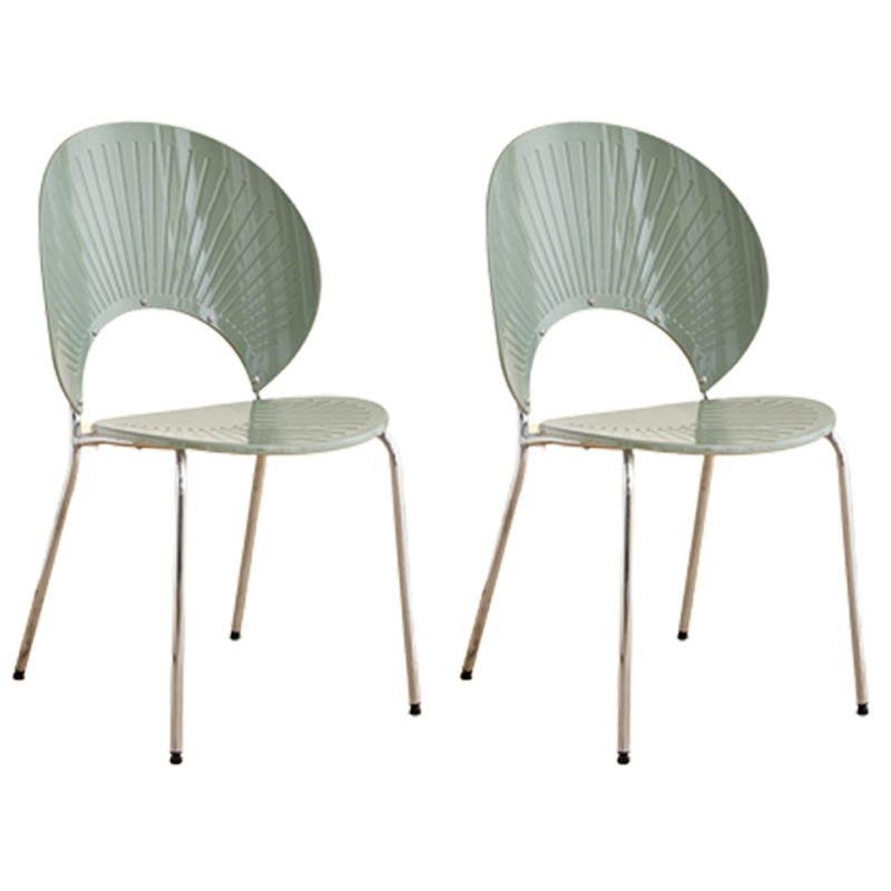 Open Back Dining Side Chair Contemporary Dining Armless Chair Light Green 2 Piece Set Clearhalo 'Dining Chairs' 'Dining Tables & Seating' 'dining_chair' 'furn' 'furn_dining_chair' 'Furniture' 'Kitchen & Dining Furniture' 7075248