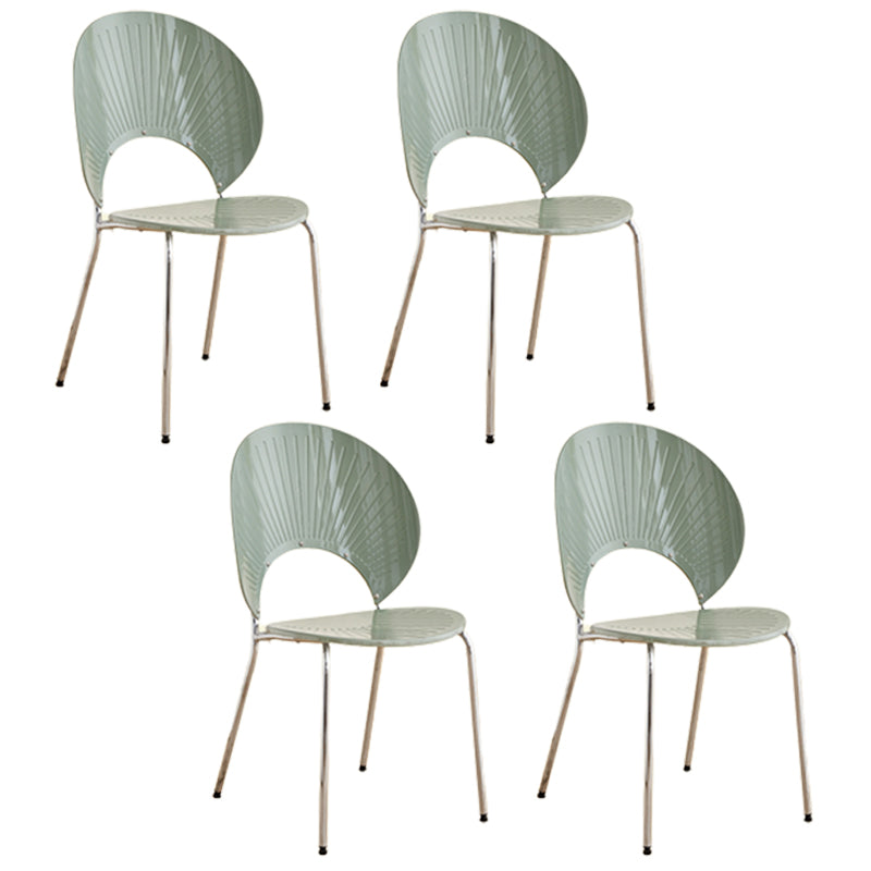 Open Back Dining Side Chair Contemporary Dining Armless Chair Light Green 4 Piece Set Clearhalo 'Dining Chairs' 'Dining Tables & Seating' 'dining_chair' 'furn' 'furn_dining_chair' 'Furniture' 'Kitchen & Dining Furniture' 7075249