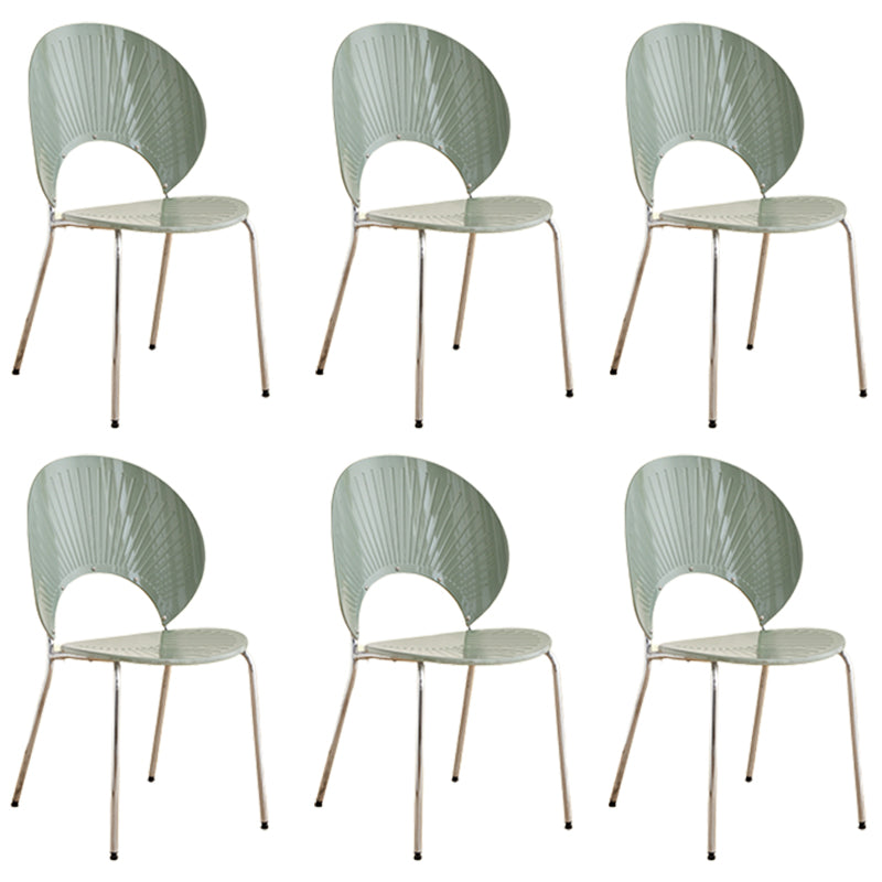 Open Back Dining Side Chair Contemporary Dining Armless Chair Light Green 6 Piece Set Clearhalo 'Dining Chairs' 'Dining Tables & Seating' 'dining_chair' 'furn' 'furn_dining_chair' 'Furniture' 'Kitchen & Dining Furniture' 7075250