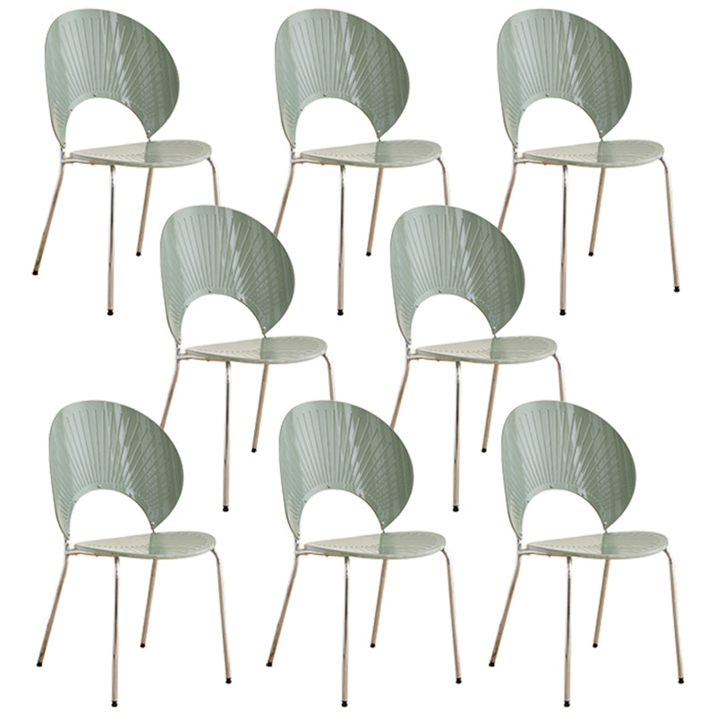 Open Back Dining Side Chair Contemporary Dining Armless Chair Light Green 8 Piece Set Clearhalo 'Dining Chairs' 'Dining Tables & Seating' 'dining_chair' 'furn' 'furn_dining_chair' 'Furniture' 'Kitchen & Dining Furniture' 7075251