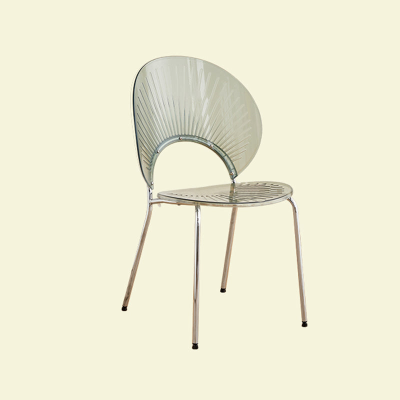 Open Back Dining Side Chair Contemporary Dining Armless Chair Grey 1 Piece Clearhalo 'Dining Chairs' 'Dining Tables & Seating' 'dining_chair' 'furn' 'furn_dining_chair' 'Furniture' 'Kitchen & Dining Furniture' 7075252