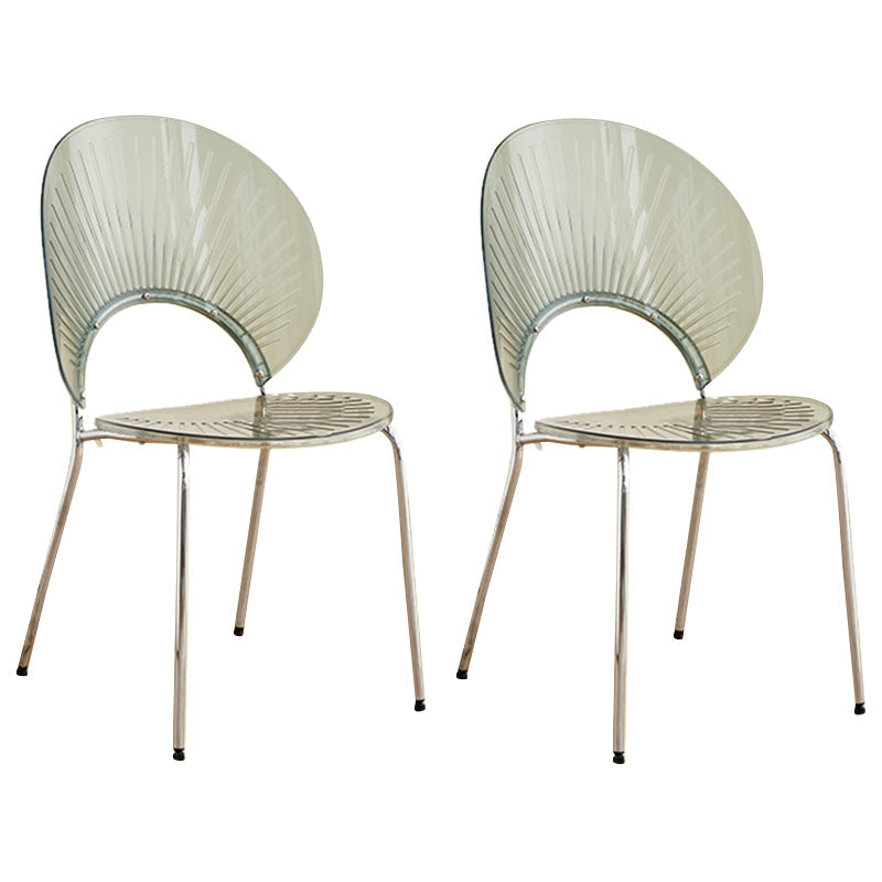 Open Back Dining Side Chair Contemporary Dining Armless Chair Grey 2 Piece Set Clearhalo 'Dining Chairs' 'Dining Tables & Seating' 'dining_chair' 'furn' 'furn_dining_chair' 'Furniture' 'Kitchen & Dining Furniture' 7075253