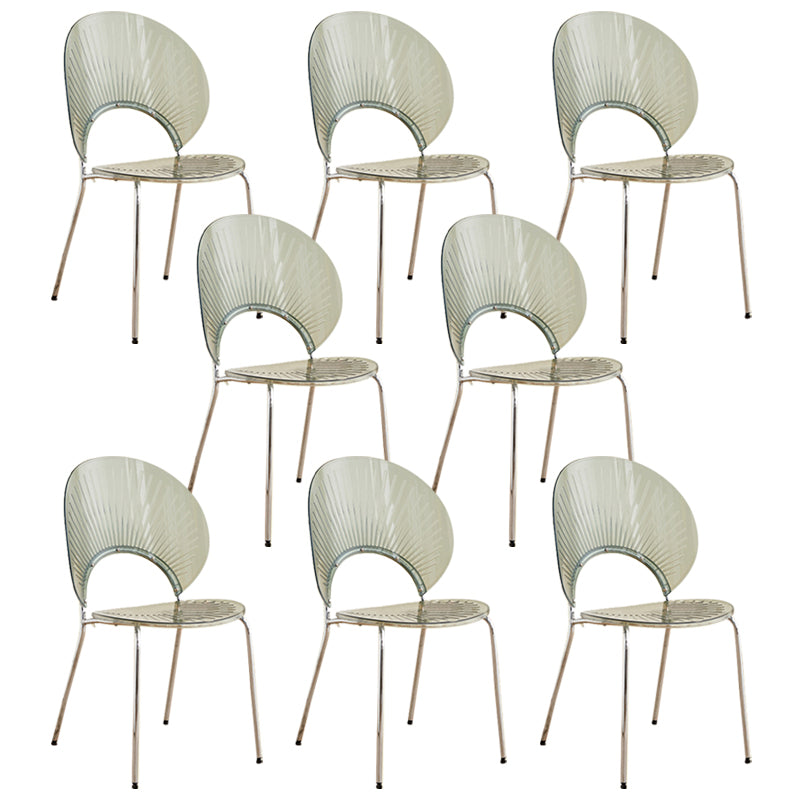 Open Back Dining Side Chair Contemporary Dining Armless Chair Grey 8 Piece Set Clearhalo 'Dining Chairs' 'Dining Tables & Seating' 'dining_chair' 'furn' 'furn_dining_chair' 'Furniture' 'Kitchen & Dining Furniture' 7075256