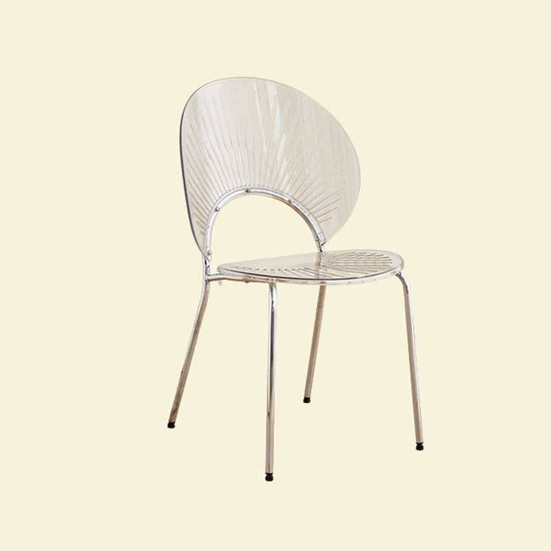 Open Back Dining Side Chair Contemporary Dining Armless Chair Clear 1 Piece Clearhalo 'Dining Chairs' 'Dining Tables & Seating' 'dining_chair' 'furn' 'furn_dining_chair' 'Furniture' 'Kitchen & Dining Furniture' 7075262