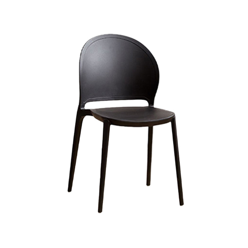 Contemporary Dining Room Dining Chair Plastic Stacking Side Chair Black 1 Piece Clearhalo 'Dining Chairs' 'Dining Tables & Seating' 'dining_chair' 'furn' 'furn_dining_chair' 'Furniture' 'Kitchen & Dining Furniture' 7075459