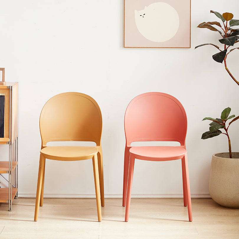 Contemporary Dining Room Dining Chair Plastic Stacking Side Chair Clearhalo 'Dining Chairs' 'Dining Tables & Seating' 'dining_chair' 'furn' 'furn_dining_chair' 'Furniture' 'Kitchen & Dining Furniture' 7075460