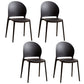 Contemporary Dining Room Dining Chair Plastic Stacking Side Chair Black 4 Piece Set Clearhalo 'Dining Chairs' 'Dining Tables & Seating' 'dining_chair' 'furn' 'furn_dining_chair' 'Furniture' 'Kitchen & Dining Furniture' 7075462