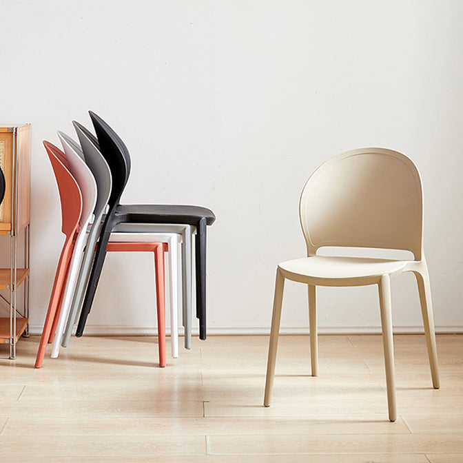 Contemporary Dining Room Dining Chair Plastic Stacking Side Chair Clearhalo 'Dining Chairs' 'Dining Tables & Seating' 'dining_chair' 'furn' 'furn_dining_chair' 'Furniture' 'Kitchen & Dining Furniture' 7075465