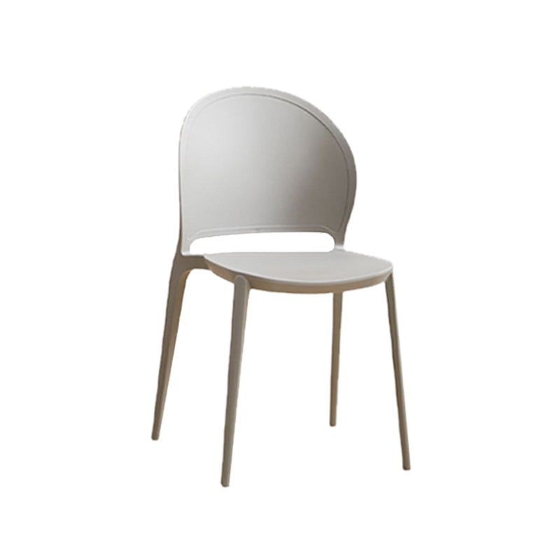 Contemporary Dining Room Dining Chair Plastic Stacking Side Chair Grey 1 Piece Clearhalo 'Dining Chairs' 'Dining Tables & Seating' 'dining_chair' 'furn' 'furn_dining_chair' 'Furniture' 'Kitchen & Dining Furniture' 7075469