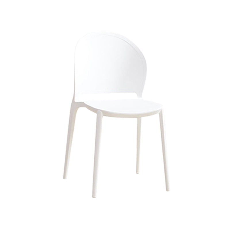 Contemporary Dining Room Dining Chair Plastic Stacking Side Chair White 1 Piece Clearhalo 'Dining Chairs' 'Dining Tables & Seating' 'dining_chair' 'furn' 'furn_dining_chair' 'Furniture' 'Kitchen & Dining Furniture' 7075478