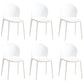 Contemporary Dining Room Dining Chair Plastic Stacking Side Chair White 6 Piece Set Clearhalo 'Dining Chairs' 'Dining Tables & Seating' 'dining_chair' 'furn' 'furn_dining_chair' 'Furniture' 'Kitchen & Dining Furniture' 7075483
