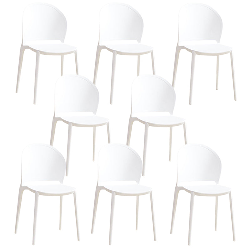 Contemporary Dining Room Dining Chair Plastic Stacking Side Chair White 8 Piece Set Clearhalo 'Dining Chairs' 'Dining Tables & Seating' 'dining_chair' 'furn' 'furn_dining_chair' 'Furniture' 'Kitchen & Dining Furniture' 7075484