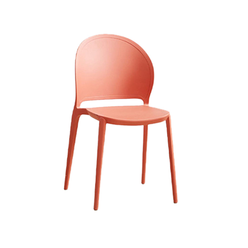 Contemporary Dining Room Dining Chair Plastic Stacking Side Chair Red 1 Piece Clearhalo 'Dining Chairs' 'Dining Tables & Seating' 'dining_chair' 'furn' 'furn_dining_chair' 'Furniture' 'Kitchen & Dining Furniture' 7075485