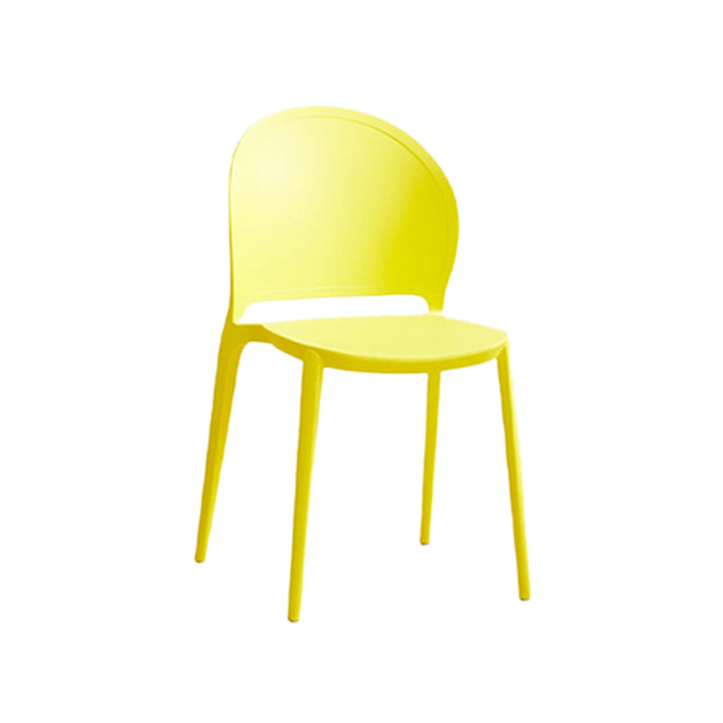 Contemporary Dining Room Dining Chair Plastic Stacking Side Chair Yellow 1 Piece Clearhalo 'Dining Chairs' 'Dining Tables & Seating' 'dining_chair' 'furn' 'furn_dining_chair' 'Furniture' 'Kitchen & Dining Furniture' 7075490