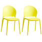 Contemporary Dining Room Dining Chair Plastic Stacking Side Chair Yellow 2 Piece Set Clearhalo 'Dining Chairs' 'Dining Tables & Seating' 'dining_chair' 'furn' 'furn_dining_chair' 'Furniture' 'Kitchen & Dining Furniture' 7075491