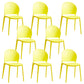 Contemporary Dining Room Dining Chair Plastic Stacking Side Chair Yellow 8 Piece Set Clearhalo 'Dining Chairs' 'Dining Tables & Seating' 'dining_chair' 'furn' 'furn_dining_chair' 'Furniture' 'Kitchen & Dining Furniture' 7075494