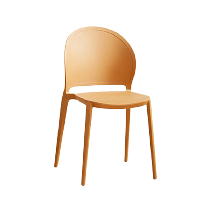 Contemporary Dining Room Dining Chair Plastic Stacking Side Chair Orange 1 Piece Clearhalo 'Dining Chairs' 'Dining Tables & Seating' 'dining_chair' 'furn' 'furn_dining_chair' 'Furniture' 'Kitchen & Dining Furniture' 7075495