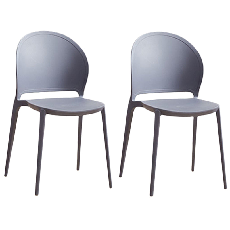 Contemporary Dining Room Dining Chair Plastic Stacking Side Chair Blue 2 Piece Set Clearhalo 'Dining Chairs' 'Dining Tables & Seating' 'dining_chair' 'furn' 'furn_dining_chair' 'Furniture' 'Kitchen & Dining Furniture' 7075501