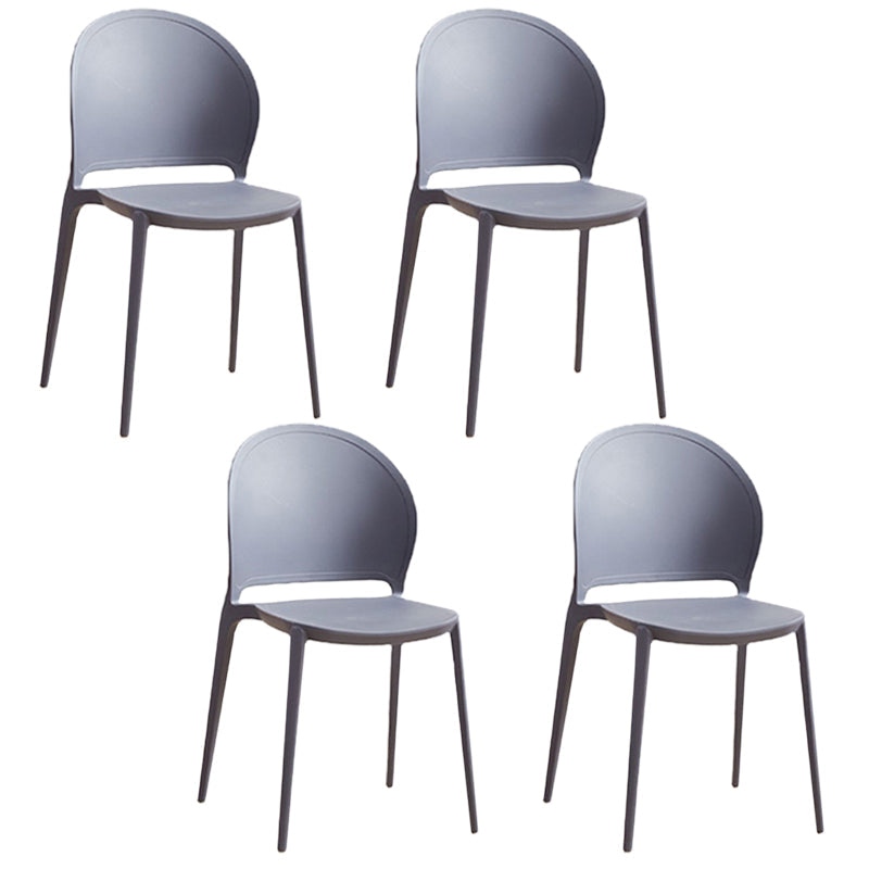 Contemporary Dining Room Dining Chair Plastic Stacking Side Chair Blue 4 Piece Set Clearhalo 'Dining Chairs' 'Dining Tables & Seating' 'dining_chair' 'furn' 'furn_dining_chair' 'Furniture' 'Kitchen & Dining Furniture' 7075502