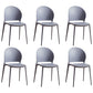 Contemporary Dining Room Dining Chair Plastic Stacking Side Chair Blue 6 Piece Set Clearhalo 'Dining Chairs' 'Dining Tables & Seating' 'dining_chair' 'furn' 'furn_dining_chair' 'Furniture' 'Kitchen & Dining Furniture' 7075503