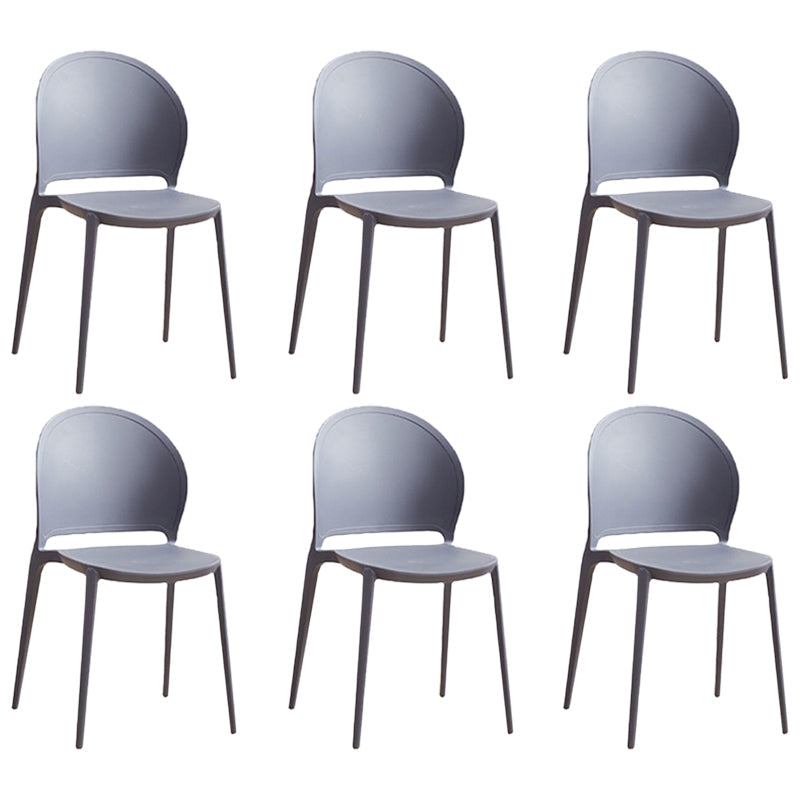 Contemporary Dining Room Dining Chair Plastic Stacking Side Chair Blue 6 Piece Set Clearhalo 'Dining Chairs' 'Dining Tables & Seating' 'dining_chair' 'furn' 'furn_dining_chair' 'Furniture' 'Kitchen & Dining Furniture' 7075503