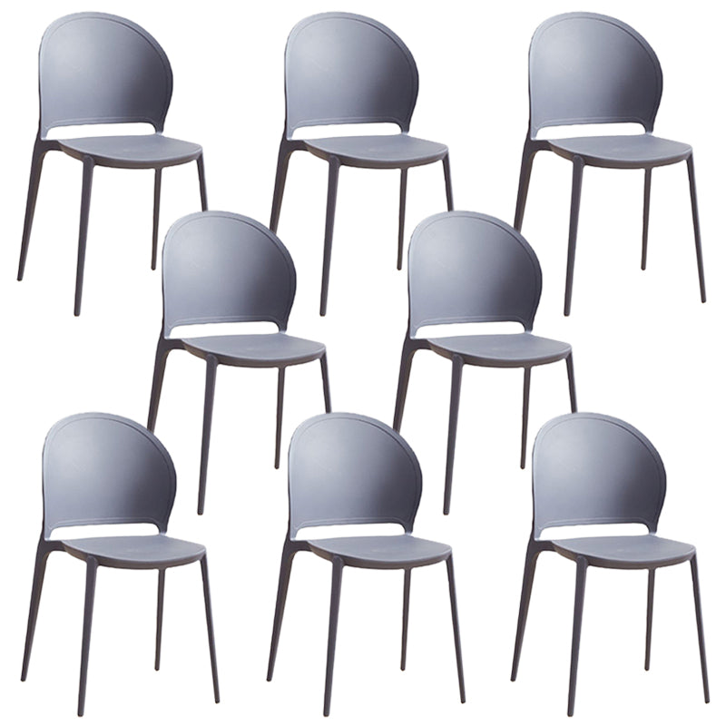 Contemporary Dining Room Dining Chair Plastic Stacking Side Chair Blue 8 Piece Set Clearhalo 'Dining Chairs' 'Dining Tables & Seating' 'dining_chair' 'furn' 'furn_dining_chair' 'Furniture' 'Kitchen & Dining Furniture' 7075504