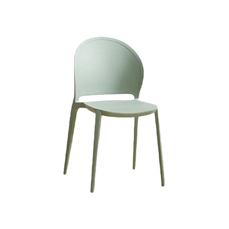 Contemporary Dining Room Dining Chair Plastic Stacking Side Chair Green 1 Piece Clearhalo 'Dining Chairs' 'Dining Tables & Seating' 'dining_chair' 'furn' 'furn_dining_chair' 'Furniture' 'Kitchen & Dining Furniture' 7075505