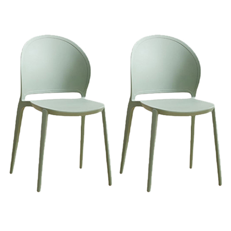 Contemporary Dining Room Dining Chair Plastic Stacking Side Chair Green 2 Piece Set Clearhalo 'Dining Chairs' 'Dining Tables & Seating' 'dining_chair' 'furn' 'furn_dining_chair' 'Furniture' 'Kitchen & Dining Furniture' 7075506