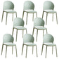Contemporary Dining Room Dining Chair Plastic Stacking Side Chair Green 8 Piece Set Clearhalo 'Dining Chairs' 'Dining Tables & Seating' 'dining_chair' 'furn' 'furn_dining_chair' 'Furniture' 'Kitchen & Dining Furniture' 7075509