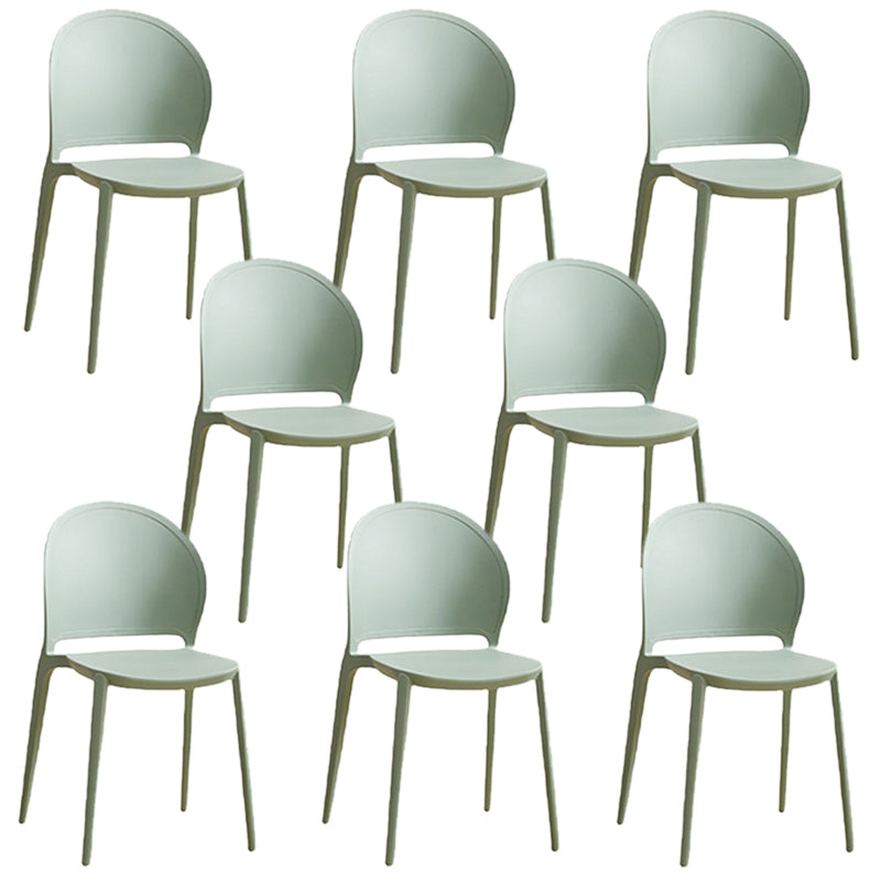 Contemporary Dining Room Dining Chair Plastic Stacking Side Chair Green 8 Piece Set Clearhalo 'Dining Chairs' 'Dining Tables & Seating' 'dining_chair' 'furn' 'furn_dining_chair' 'Furniture' 'Kitchen & Dining Furniture' 7075509