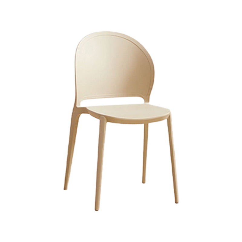 Contemporary Dining Room Dining Chair Plastic Stacking Side Chair Khaki 1 Piece Clearhalo 'Dining Chairs' 'Dining Tables & Seating' 'dining_chair' 'furn' 'furn_dining_chair' 'Furniture' 'Kitchen & Dining Furniture' 7075510