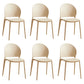 Contemporary Dining Room Dining Chair Plastic Stacking Side Chair Khaki 6 Piece Set Clearhalo 'Dining Chairs' 'Dining Tables & Seating' 'dining_chair' 'furn' 'furn_dining_chair' 'Furniture' 'Kitchen & Dining Furniture' 7075513