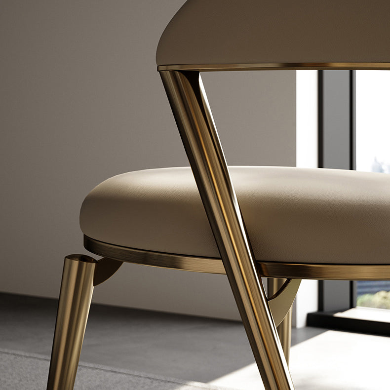 グラムキッチンサイドチェアメタルレッグオープンバックダイニングアームレスチェア