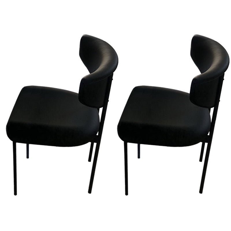 Kitchen Upholstered Armless Chair Industrial Open Back Dining Chair Black 2 Piece Set Clearhalo 'Dining Chairs' 'Dining Tables & Seating' 'dining_chair' 'furn' 'furn_dining_chair' 'Furniture' 'Kitchen & Dining Furniture' 7075542