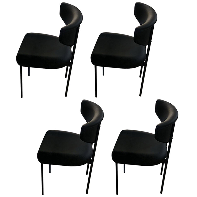 Kitchen Upholstered Armless Chair Industrial Open Back Dining Chair Black 4 Piece Set Clearhalo 'Dining Chairs' 'Dining Tables & Seating' 'dining_chair' 'furn' 'furn_dining_chair' 'Furniture' 'Kitchen & Dining Furniture' 7075544