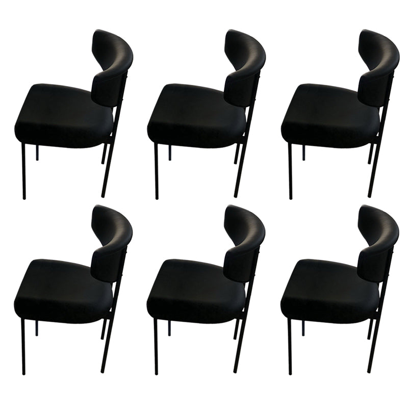 Kitchen Upholstered Armless Chair Industrial Open Back Dining Chair Black 6 Piece Set Clearhalo 'Dining Chairs' 'Dining Tables & Seating' 'dining_chair' 'furn' 'furn_dining_chair' 'Furniture' 'Kitchen & Dining Furniture' 7075547