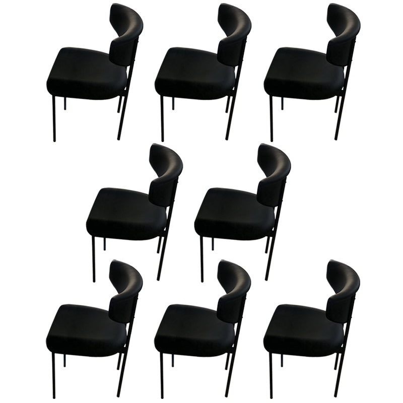 Kitchen Upholstered Armless Chair Industrial Open Back Dining Chair Black 8 Piece Set Clearhalo 'Dining Chairs' 'Dining Tables & Seating' 'dining_chair' 'furn' 'furn_dining_chair' 'Furniture' 'Kitchen & Dining Furniture' 7075549