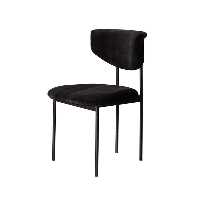 Kitchen Upholstered Armless Chair Industrial Open Back Dining Chair Matte Black 1 Piece Clearhalo 'Dining Chairs' 'Dining Tables & Seating' 'dining_chair' 'furn' 'furn_dining_chair' 'Furniture' 'Kitchen & Dining Furniture' 7075551