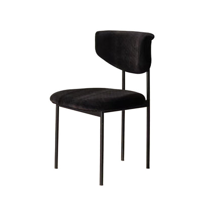 Kitchen Upholstered Armless Chair Industrial Open Back Dining Chair Matte Black 1 Piece Clearhalo 'Dining Chairs' 'Dining Tables & Seating' 'dining_chair' 'furn' 'furn_dining_chair' 'Furniture' 'Kitchen & Dining Furniture' 7075551