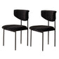 Kitchen Upholstered Armless Chair Industrial Open Back Dining Chair Matte Black 2 Piece Set Clearhalo 'Dining Chairs' 'Dining Tables & Seating' 'dining_chair' 'furn' 'furn_dining_chair' 'Furniture' 'Kitchen & Dining Furniture' 7075552