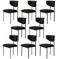 Kitchen Upholstered Armless Chair Industrial Open Back Dining Chair Matte Black 8 Piece Set Clearhalo 'Dining Chairs' 'Dining Tables & Seating' 'dining_chair' 'furn' 'furn_dining_chair' 'Furniture' 'Kitchen & Dining Furniture' 7075559