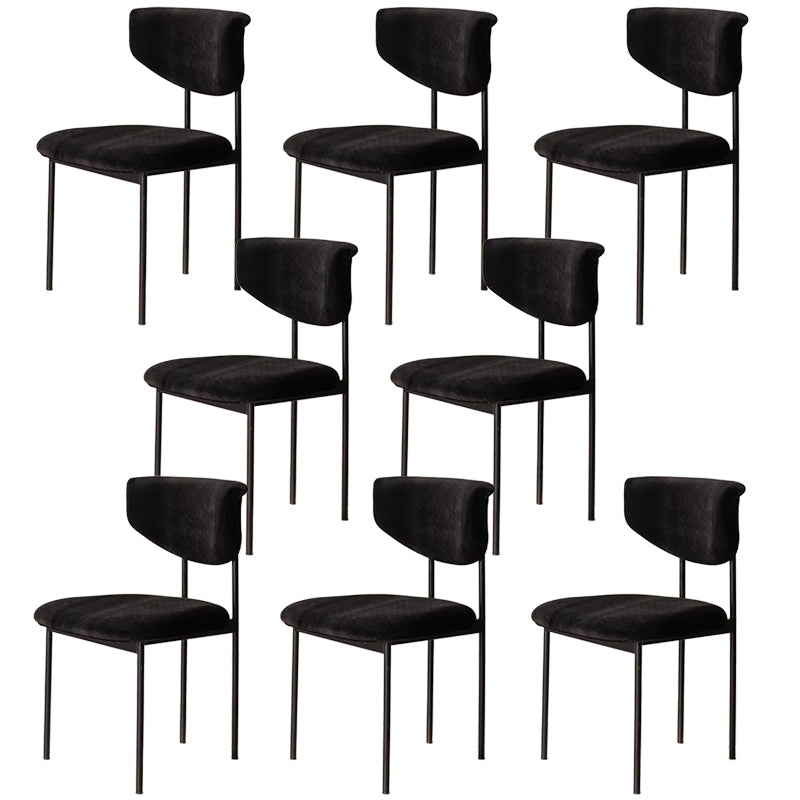Kitchen Upholstered Armless Chair Industrial Open Back Dining Chair Matte Black 8 Piece Set Clearhalo 'Dining Chairs' 'Dining Tables & Seating' 'dining_chair' 'furn' 'furn_dining_chair' 'Furniture' 'Kitchen & Dining Furniture' 7075559