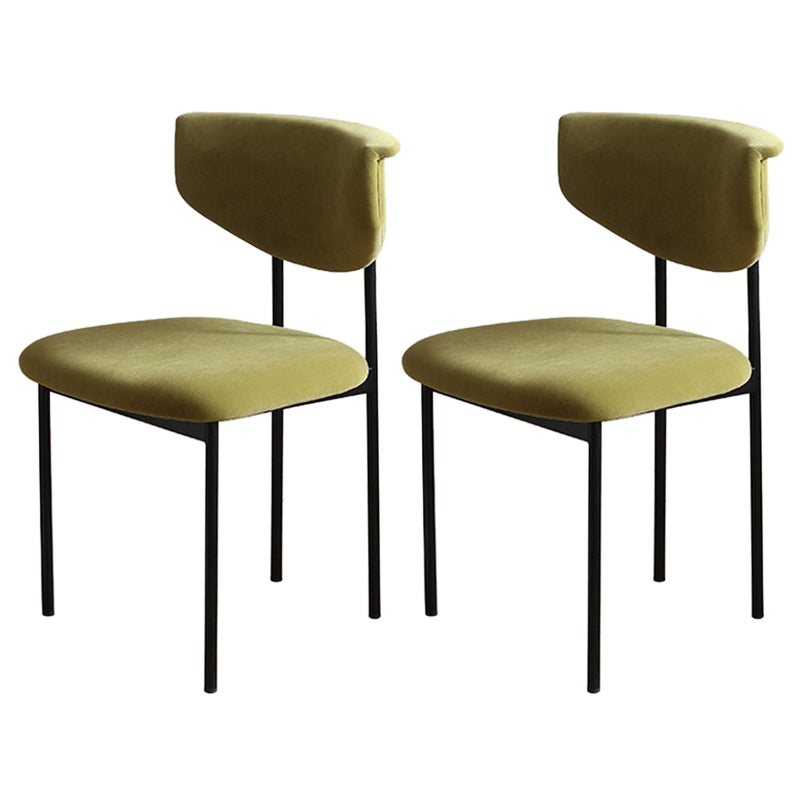 Kitchen Upholstered Armless Chair Industrial Open Back Dining Chair Green 2 Piece Set Clearhalo 'Dining Chairs' 'Dining Tables & Seating' 'dining_chair' 'furn' 'furn_dining_chair' 'Furniture' 'Kitchen & Dining Furniture' 7075562