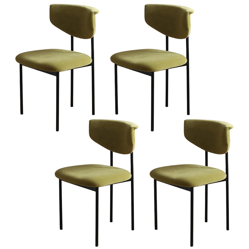 Kitchen Upholstered Armless Chair Industrial Open Back Dining Chair Green 4 Piece Set Clearhalo 'Dining Chairs' 'Dining Tables & Seating' 'dining_chair' 'furn' 'furn_dining_chair' 'Furniture' 'Kitchen & Dining Furniture' 7075563