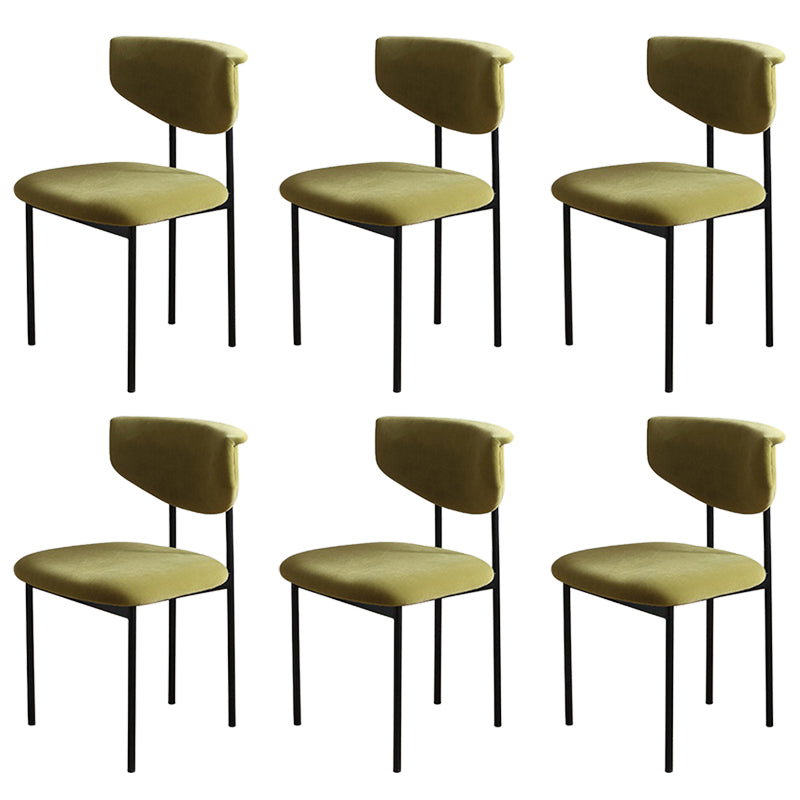 Kitchen Upholstered Armless Chair Industrial Open Back Dining Chair Green 6 Piece Set Clearhalo 'Dining Chairs' 'Dining Tables & Seating' 'dining_chair' 'furn' 'furn_dining_chair' 'Furniture' 'Kitchen & Dining Furniture' 7075564