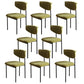 Kitchen Upholstered Armless Chair Industrial Open Back Dining Chair Green 8 Piece Set Clearhalo 'Dining Chairs' 'Dining Tables & Seating' 'dining_chair' 'furn' 'furn_dining_chair' 'Furniture' 'Kitchen & Dining Furniture' 7075565