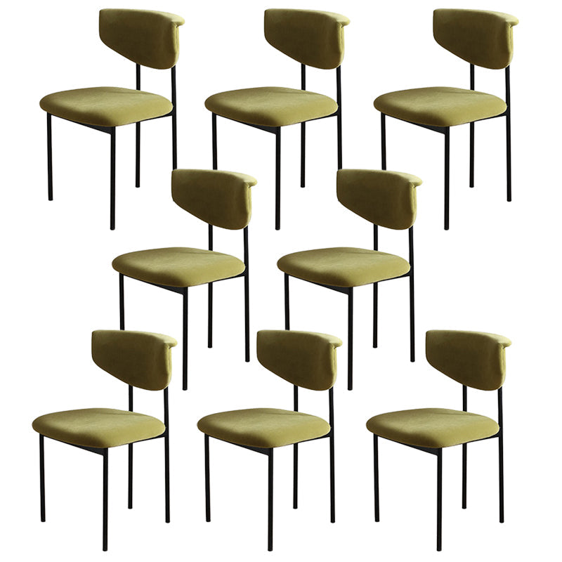 Kitchen Upholstered Armless Chair Industrial Open Back Dining Chair Green 8 Piece Set Clearhalo 'Dining Chairs' 'Dining Tables & Seating' 'dining_chair' 'furn' 'furn_dining_chair' 'Furniture' 'Kitchen & Dining Furniture' 7075565